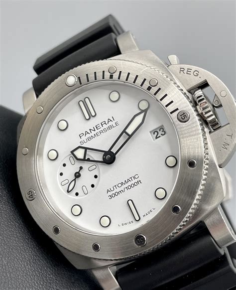 panerai submersible automatic 300m|panerai submersible 42mm white dial.